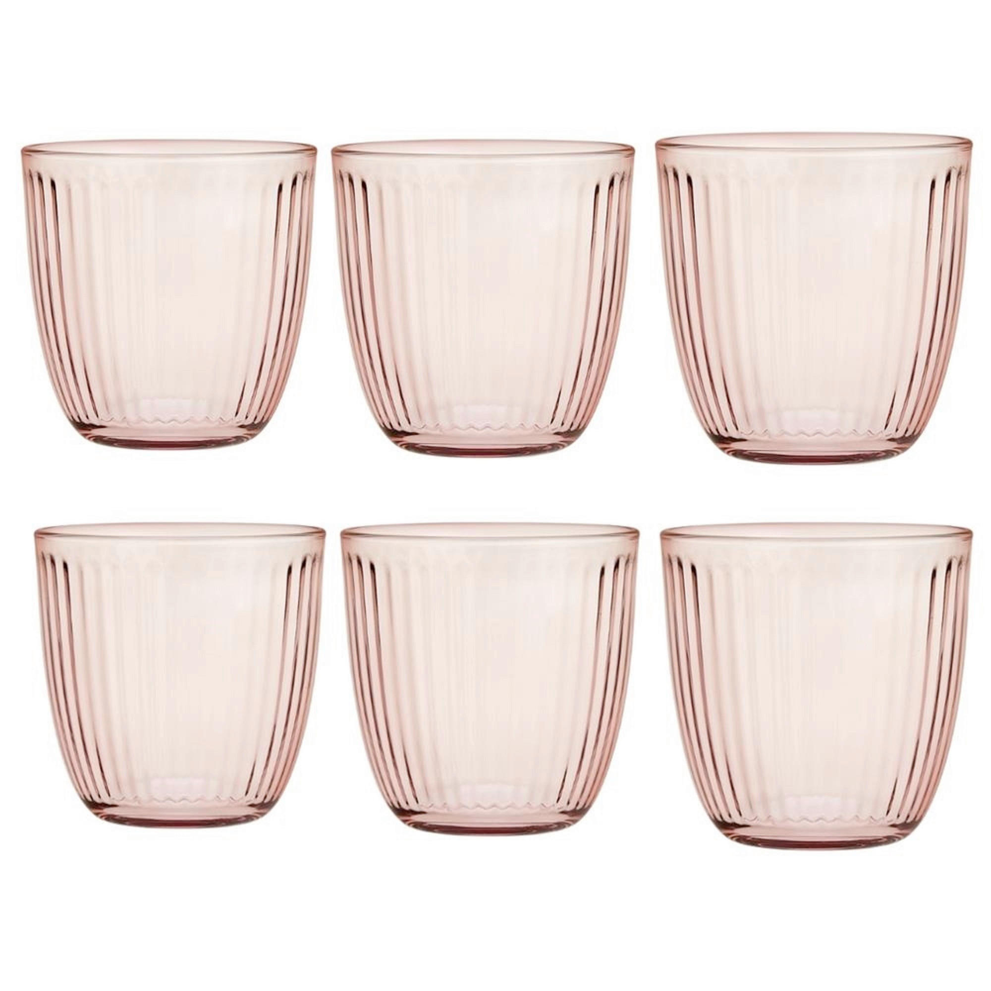 Set kozarcev Bormioli 6/1 - roza, Basics, steklo (8,5cm)