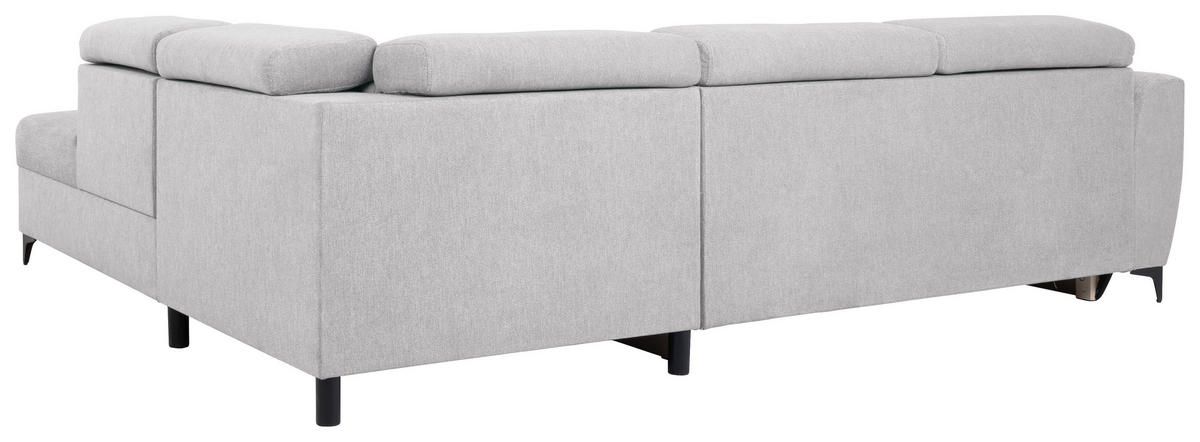 SAROKKANAPÉ textil világosszürke  - világosszürke/fekete, Konventionell, textil/fém (255/217cm) - MID.YOU