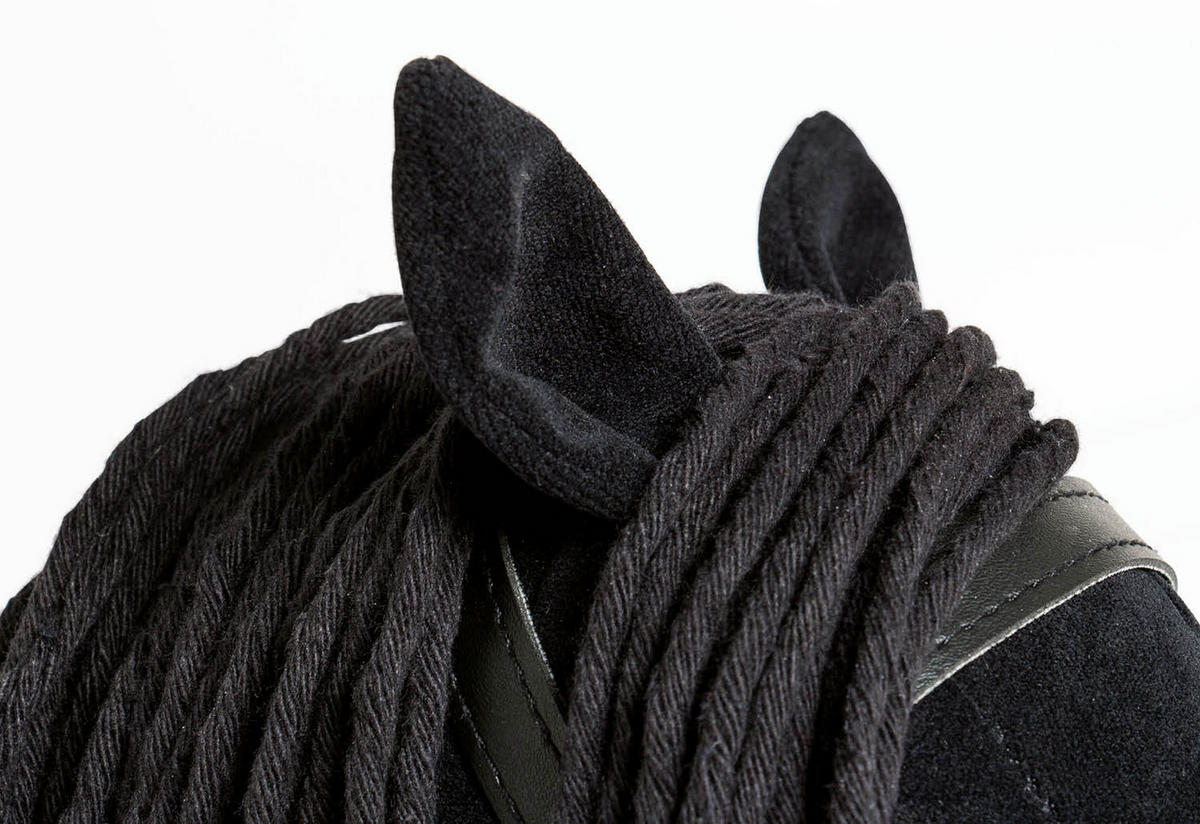 STECKENPFERD SPIRIT  - Schwarz/Naturfarben, Basics, Textil (24/65/12cm) - Pinolino