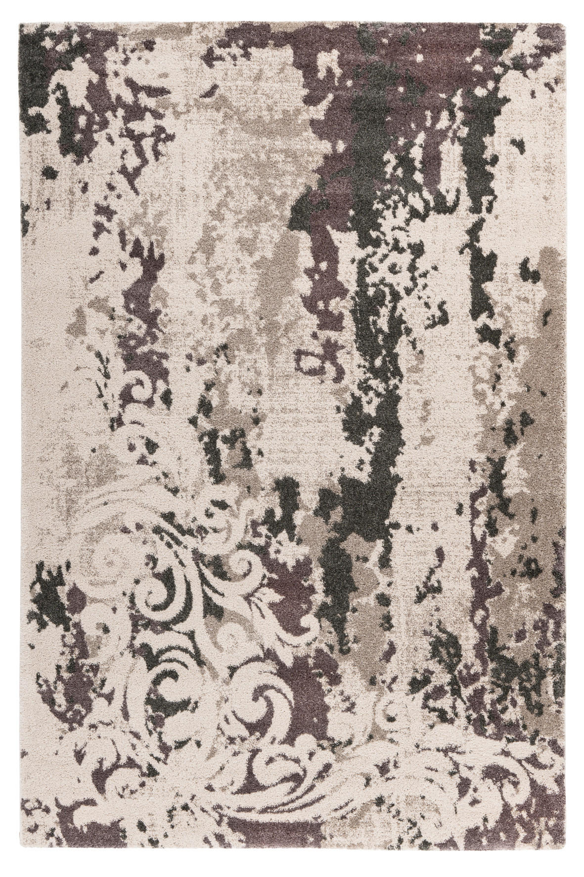 In- und Outdoorteppich  80/150 cm  Grau, Lila, Beige   - Beige/Lila, Design, Textil (80/150cm) - Novel