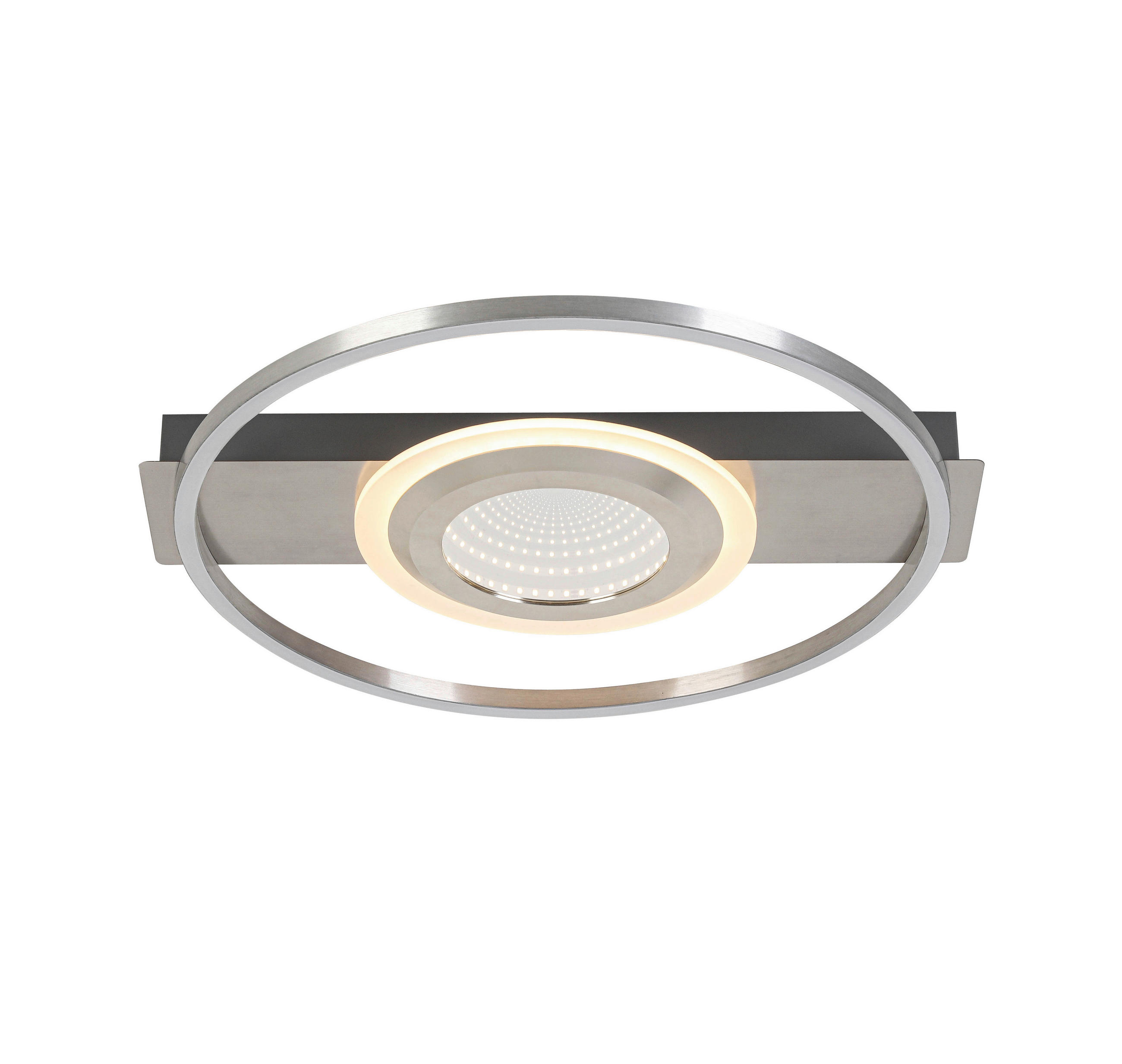 LED-DECKENLEUCHTE 42/40/6 cm   - Grau/Nickelfarben, Trend, Kunststoff/Metall (42/40/6cm) - Novel