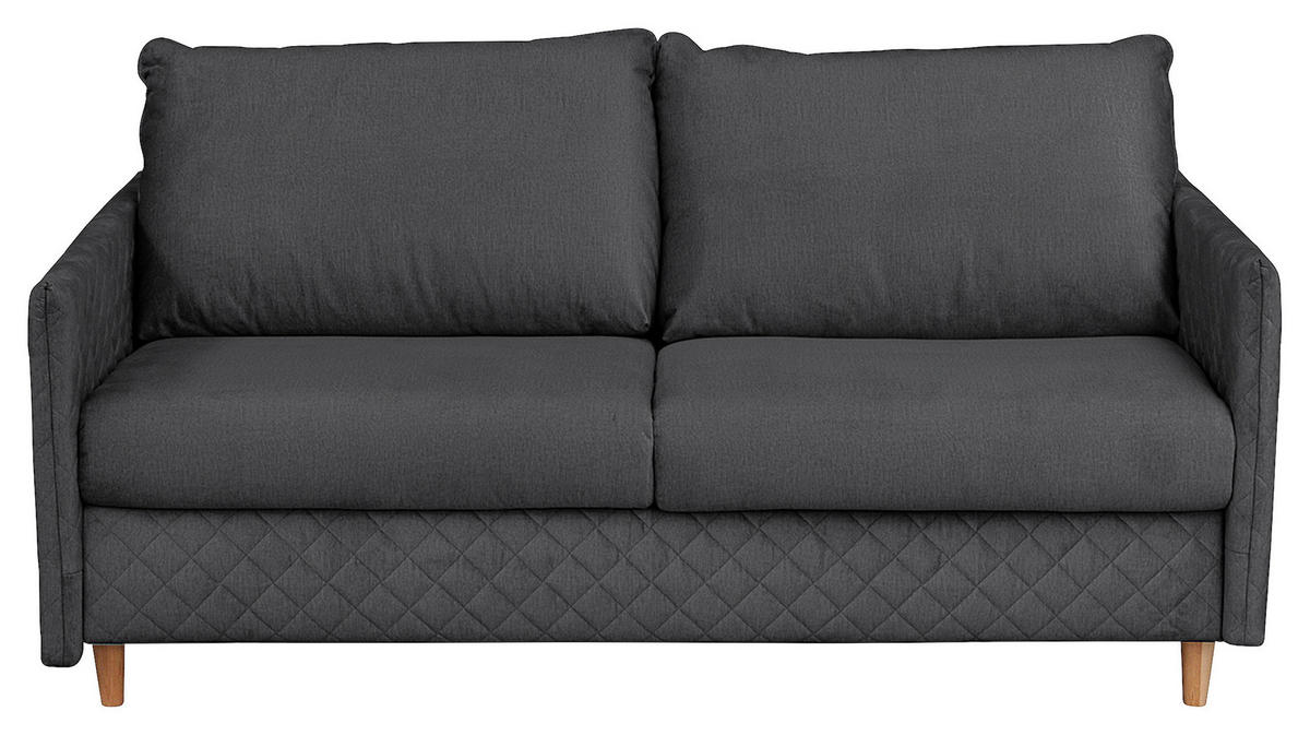 SCHLAFSOFA  in Samt Anthrazit  - Anthrazit/Naturfarben, Design, Holz/Textil (175/95/103cm) - Livetastic