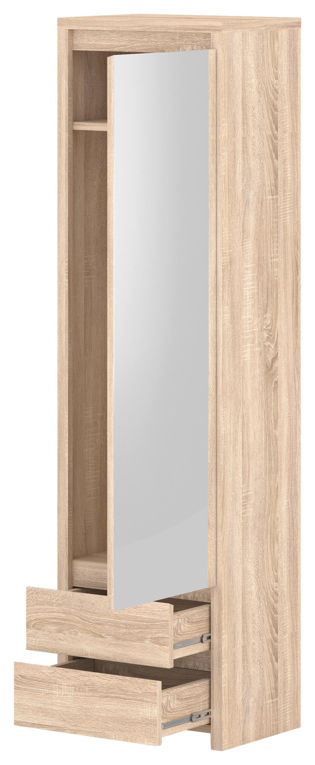 GARDEROBENSCHRANK  in 56/201/41 cm  - Sonoma Eiche, Design, Glas/Holzwerkstoff (56/201/41cm) - MID.YOU