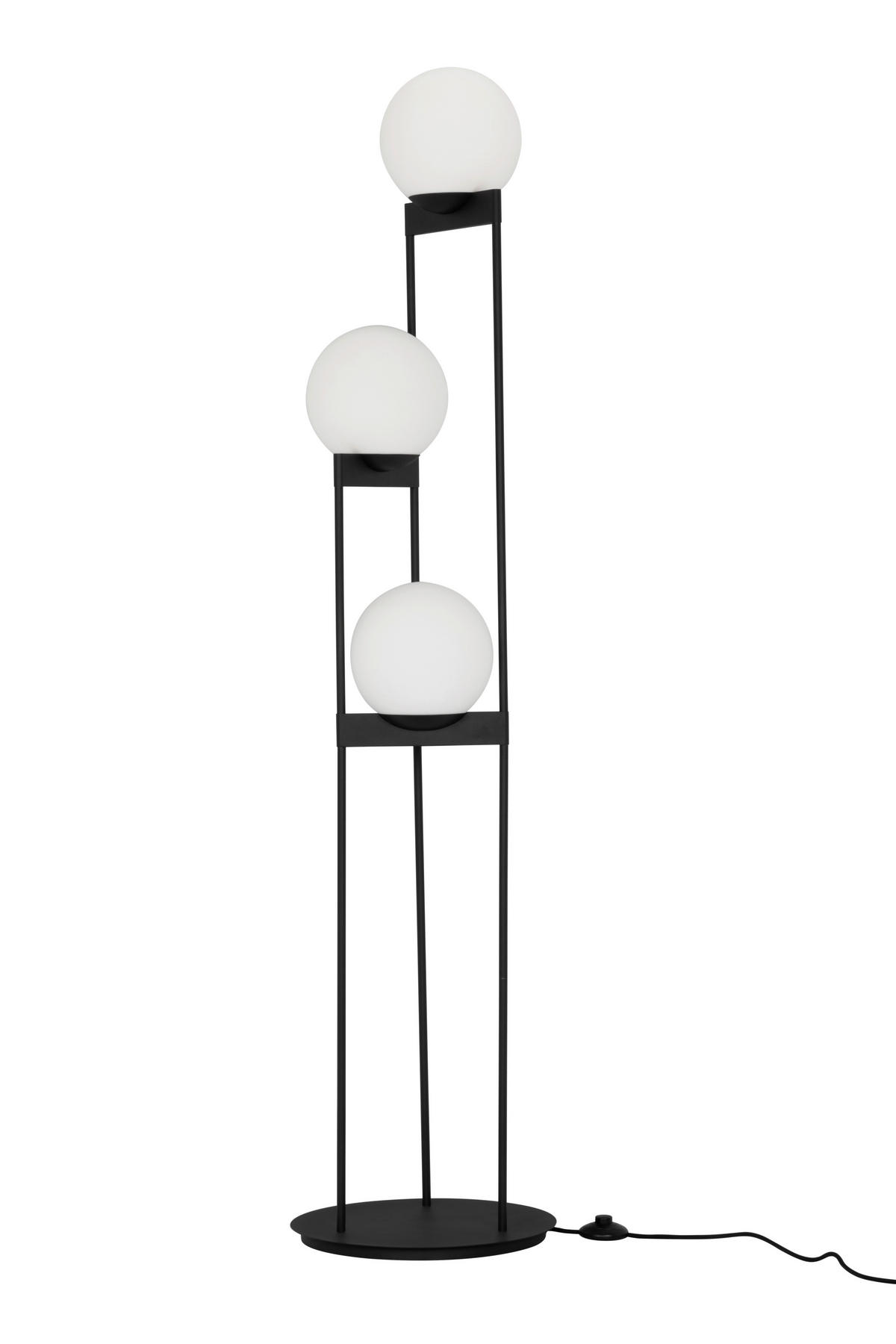 STOJACIA LAMPA, 37/163 cm  - čierna, Design, kov/sklo (37/163cm) - Dieter Knoll