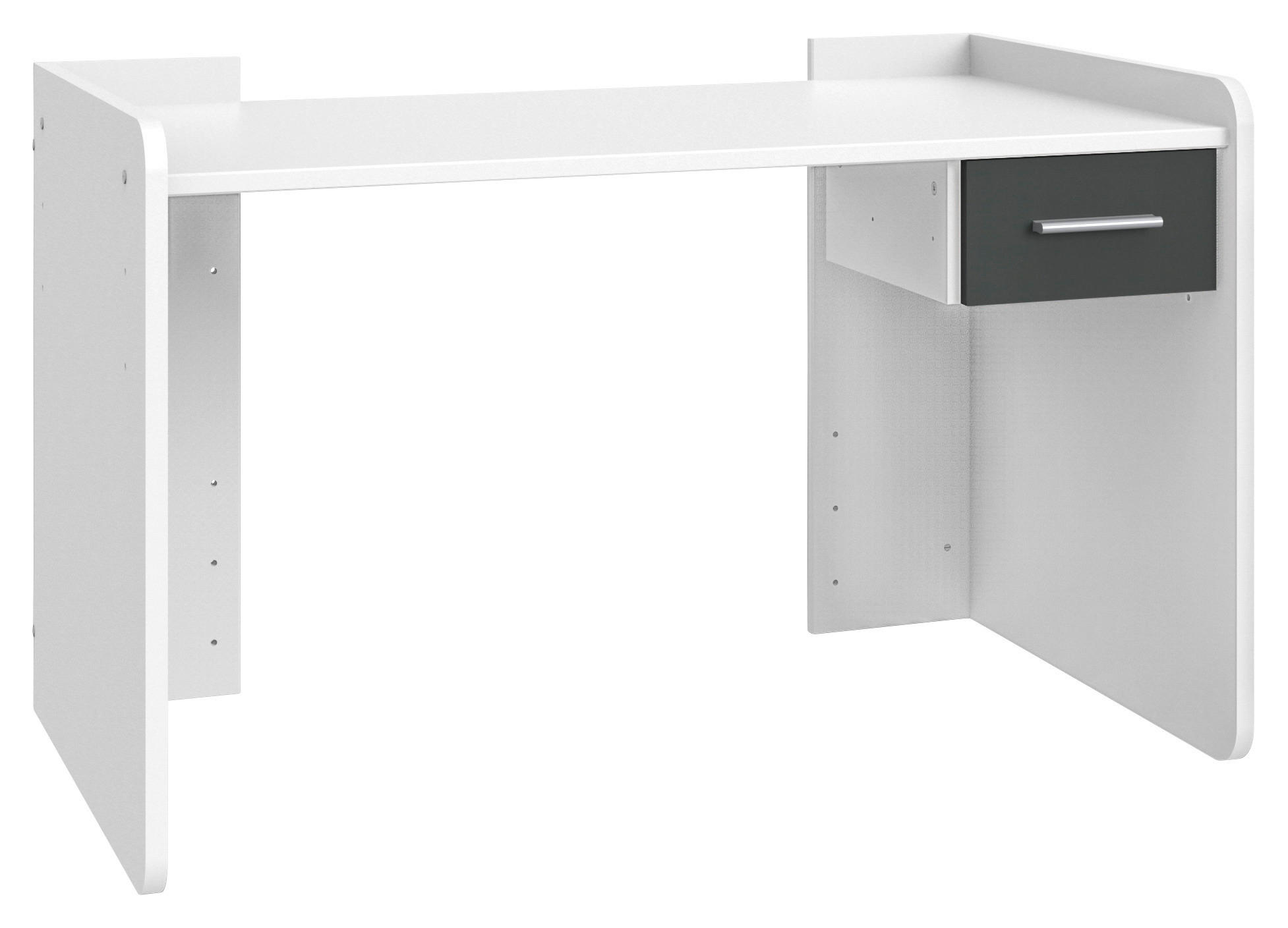 SCHREIBTISCH 124/70/77 cm Graphitfarben, Weiß  - Alufarben/Graphitfarben, KONVENTIONELL, Holzwerkstoff/Kunststoff (124/70/77cm) - Boxxx
