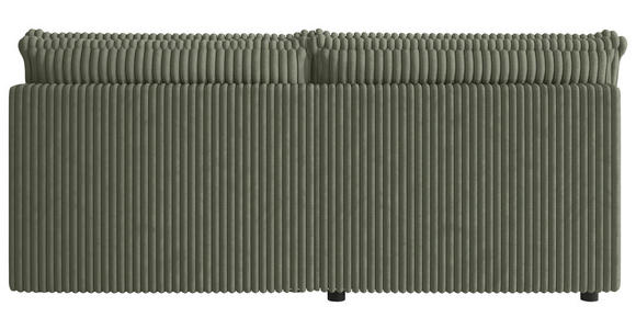 ECKSOFA Olivgrün Cord Zierkissen, Rückenkissen, Schlaffunktion, Rücken echt  - Schwarz/Olivgrün, MODERN, Kunststoff/Textil (153/200cm) - Xora