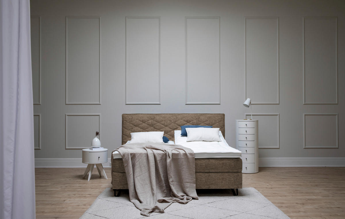 BOXSPRINGBETT 160/200 cm  in Braun  - Schwarz/Braun, KONVENTIONELL, Holz/Textil (160/200cm) - Sjöholm