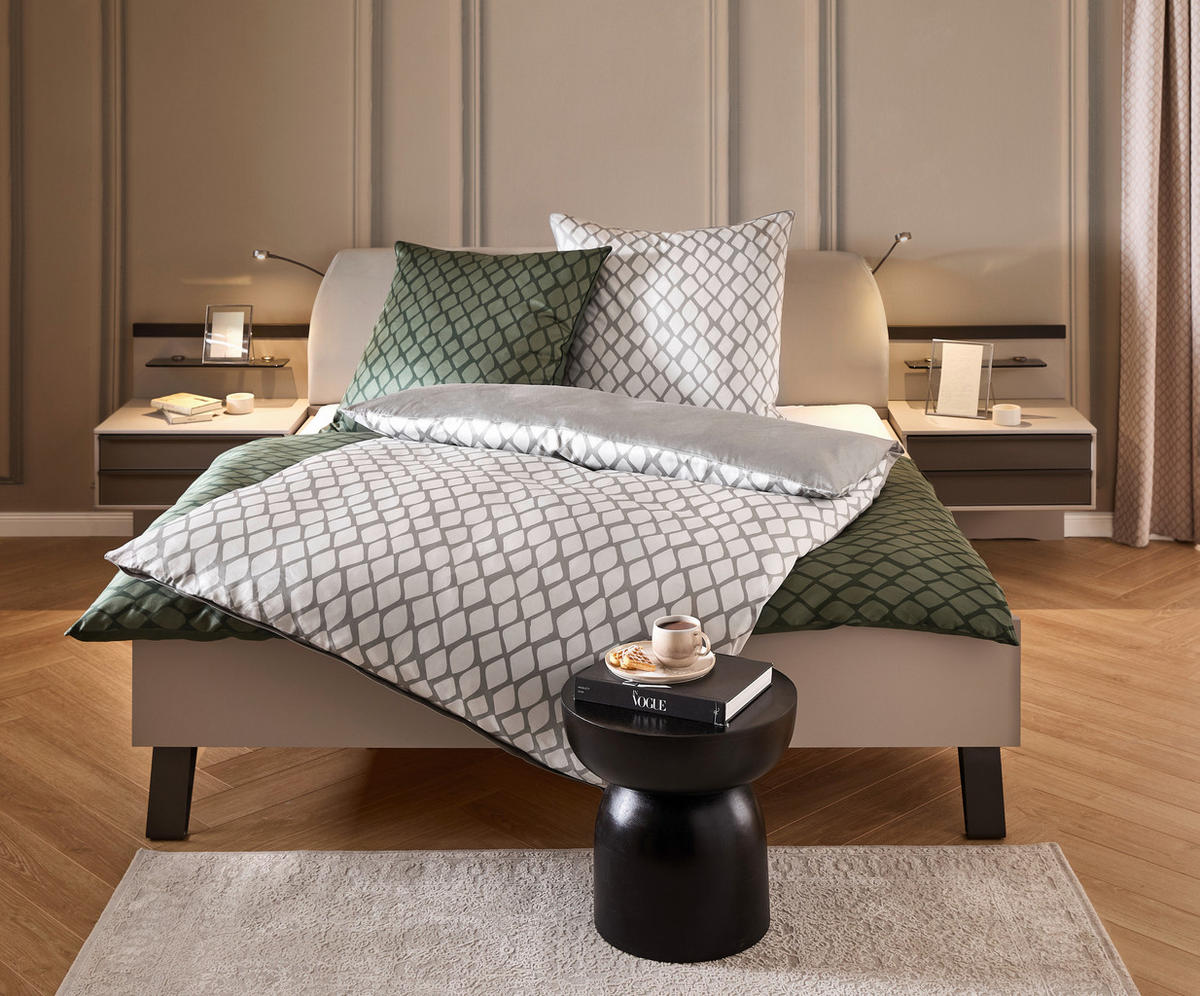 WENDEBETTWÄSCHE SNAKO Satin 135/200 cm  - Silberfarben/Weiß, Design, Textil (135/200cm) - Dieter Knoll