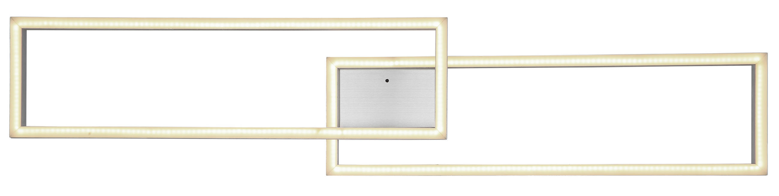 LED-DECKENLEUCHTE 119,5/25,5/10 cm   - Silberfarben/Opal, Design, Kunststoff/Metall (119,5/25,5/10cm) - Globo