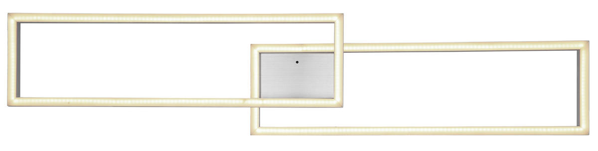 LED-DECKENLEUCHTE 40 W    119,5/25,5/10 cm  - Silberfarben/Opal, Design, Kunststoff/Metall (119,5/25,5/10cm) - Globo