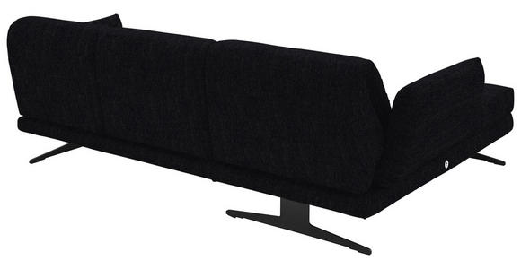 ECKSOFA  in Flachgewebe Schwarz  176-217/279-327 cm  - Schwarz, Design, Textil/Metall (176-217/279-327cm) - Dieter Knoll