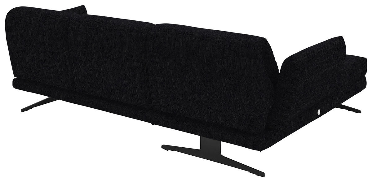 ECKSOFA in Flachgewebe Schwarz  - Schwarz, Design, Textil/Metall (176-217/279-327cm) - Dieter Knoll