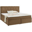 BOXSPRINGBETT 180/200 cm  in Cognac  - Cognac/Schwarz, Design, Kunststoff/Textil (180/200cm) - Xora