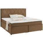 BOXSPRINGBETT 180/200 cm  in Cognac  - Cognac/Schwarz, Design, Kunststoff/Textil (180/200cm) - Xora