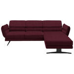 ECKSOFA in Flachgewebe Weinrot  279-327/176-217 cm  - Weinrot/Schwarz, Design, Textil/Metall (279-327/176-217cm) - Dieter Knoll