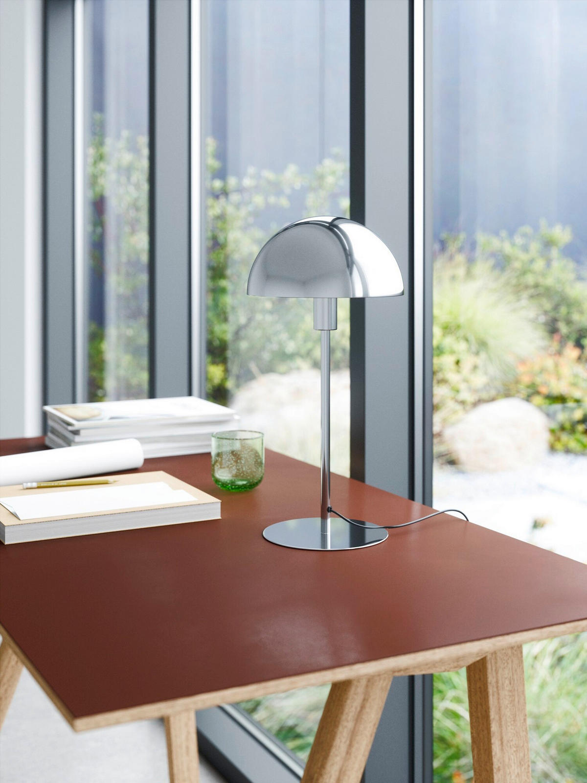 TISCHLEUCHTE Ellen 40/20/20 cm  - Chromfarben, Design, Metall (40/20/20cm) - Nordlux
