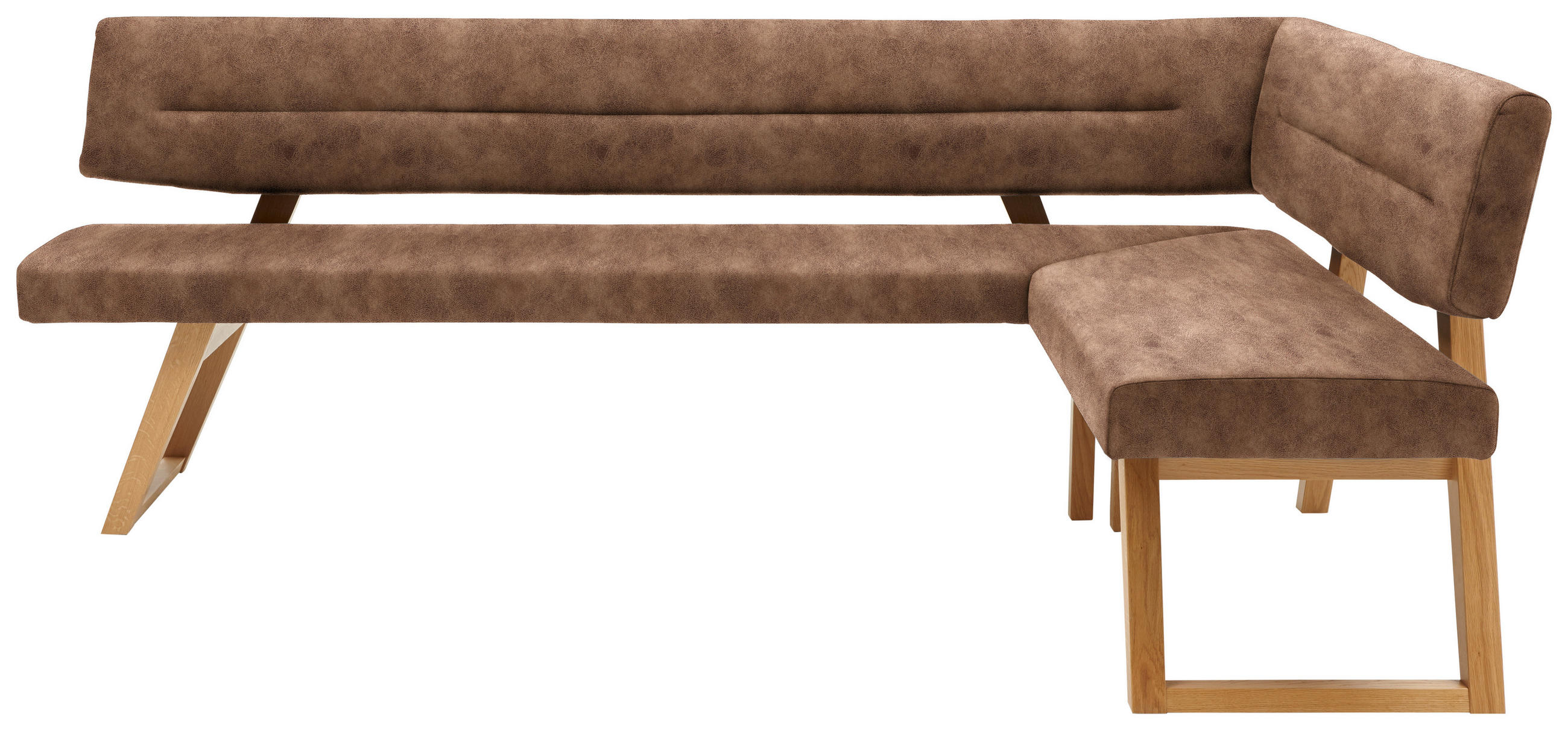 ECKBANK 215/155 cm  in Cognac  - Eichefarben/Cognac, KONVENTIONELL, Holz/Textil (215/155cm) - Dieter Knoll
