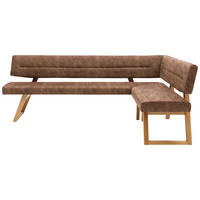 ECKBANK 215/155 cm  in Cognac  - Eichefarben/Cognac, KONVENTIONELL, Holz/Textil (215/155cm) - Dieter Knoll