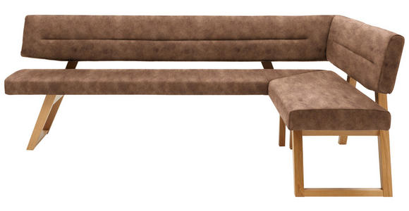 ECKBANK 215/155 cm  in Cognac  - Eichefarben/Cognac, KONVENTIONELL, Holz/Textil (215/155cm) - Dieter Knoll