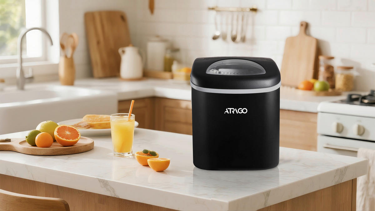 EISWÜRFELMASCHINE  - Schwarz, Basics, Kunststoff/Metall (22,2/29,4/29cm) - Atrigo