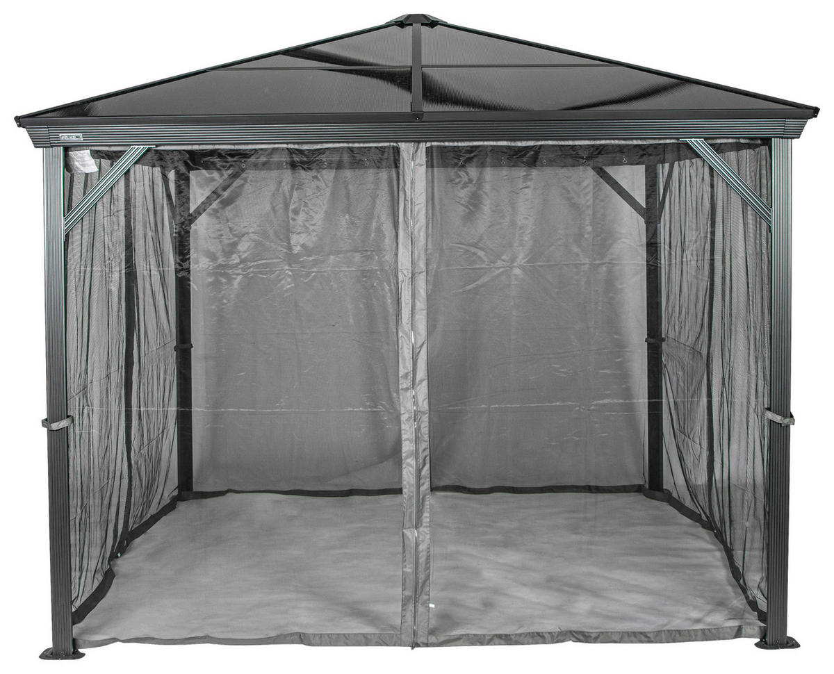 PAVILLON 298/261/298 cm Aluminium  - Anthrazit, Basics, Kunststoff/Metall (298/261/298cm) - Ambia Garden