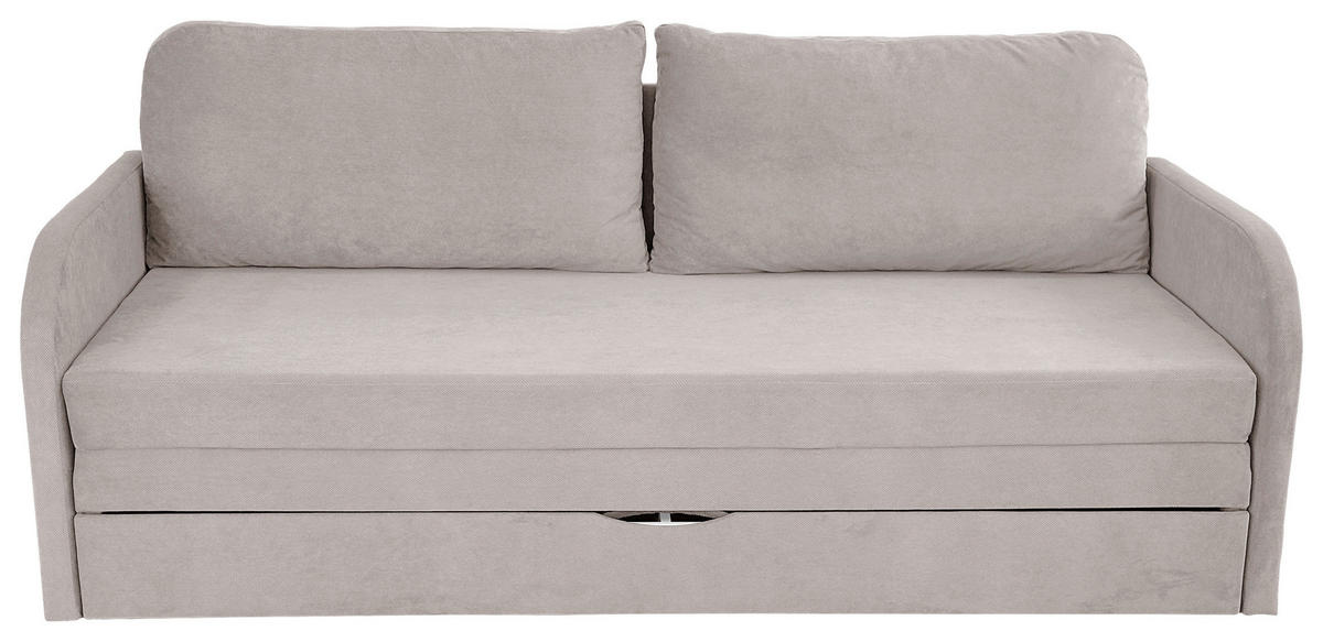 SCHLAFSOFA in Flachgewebe Taupe  - Taupe/Schwarz, Design, Kunststoff/Textil (203/77/86cm) - MID.YOU