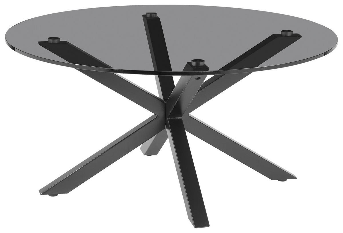 MĂSUțĂ DE CAFEA metal, sticlă 82/82/40 cm   - negru/gri, Design, sticlă/metal (82/82/40cm) - Xora