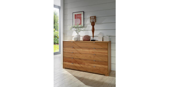 KOMMODE Eiche teilmassiv Eichefarben - Eichefarben, Design, Holz (141/86/43cm) - Dieter Knoll