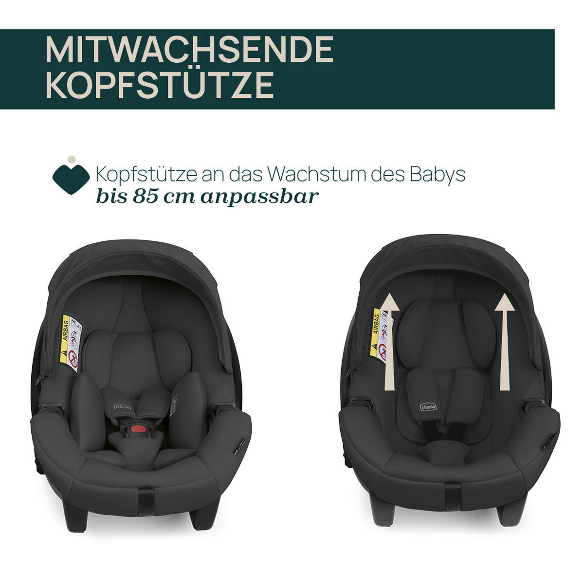 KINDERAUTOSITZ Black Satin   - Schwarz, Basics, Textil (63/36/57/37cm) - Chicco