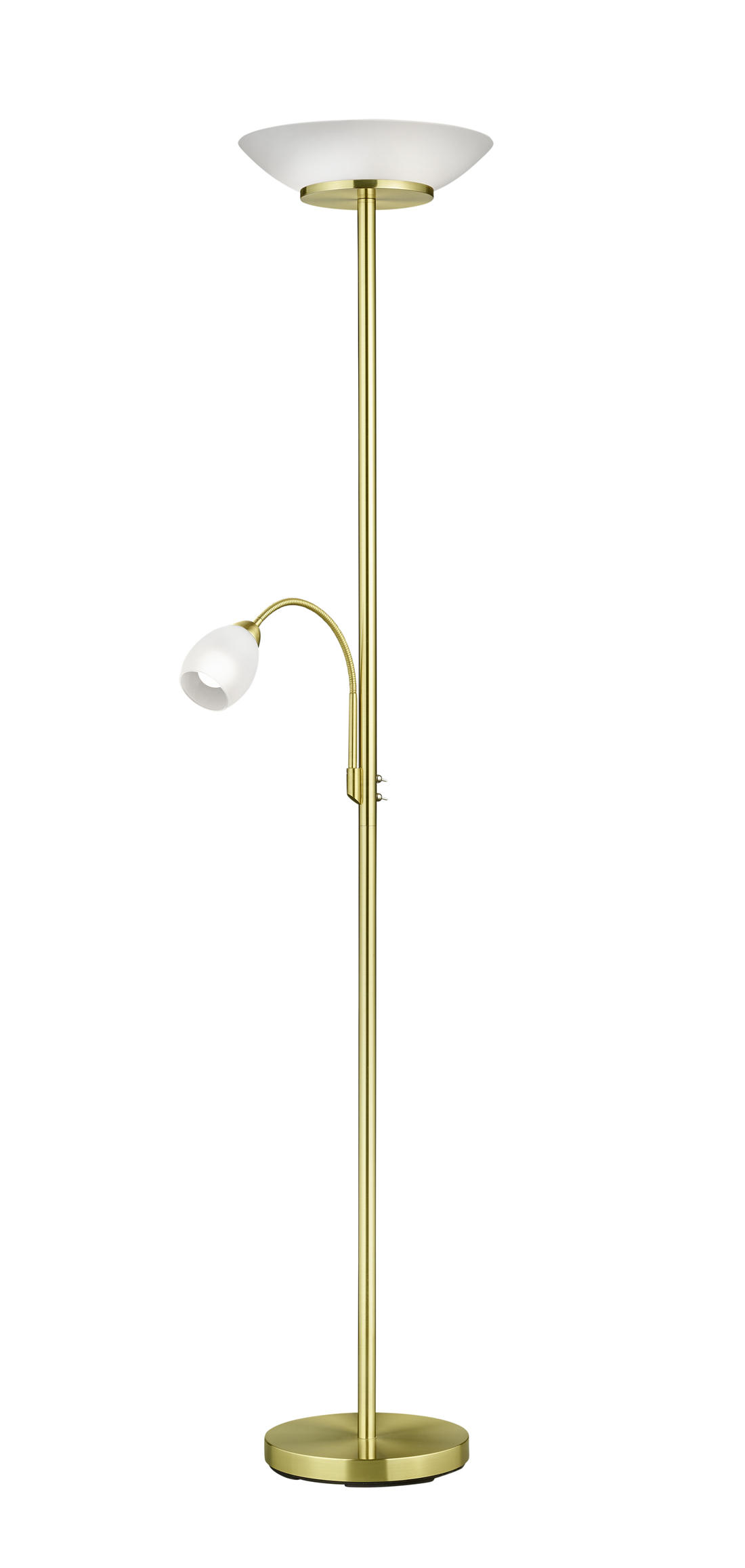 STEHLEUCHTE 34/180 cm    - Messingfarben/Weiß, Basics, Glas/Metall (34/180cm)