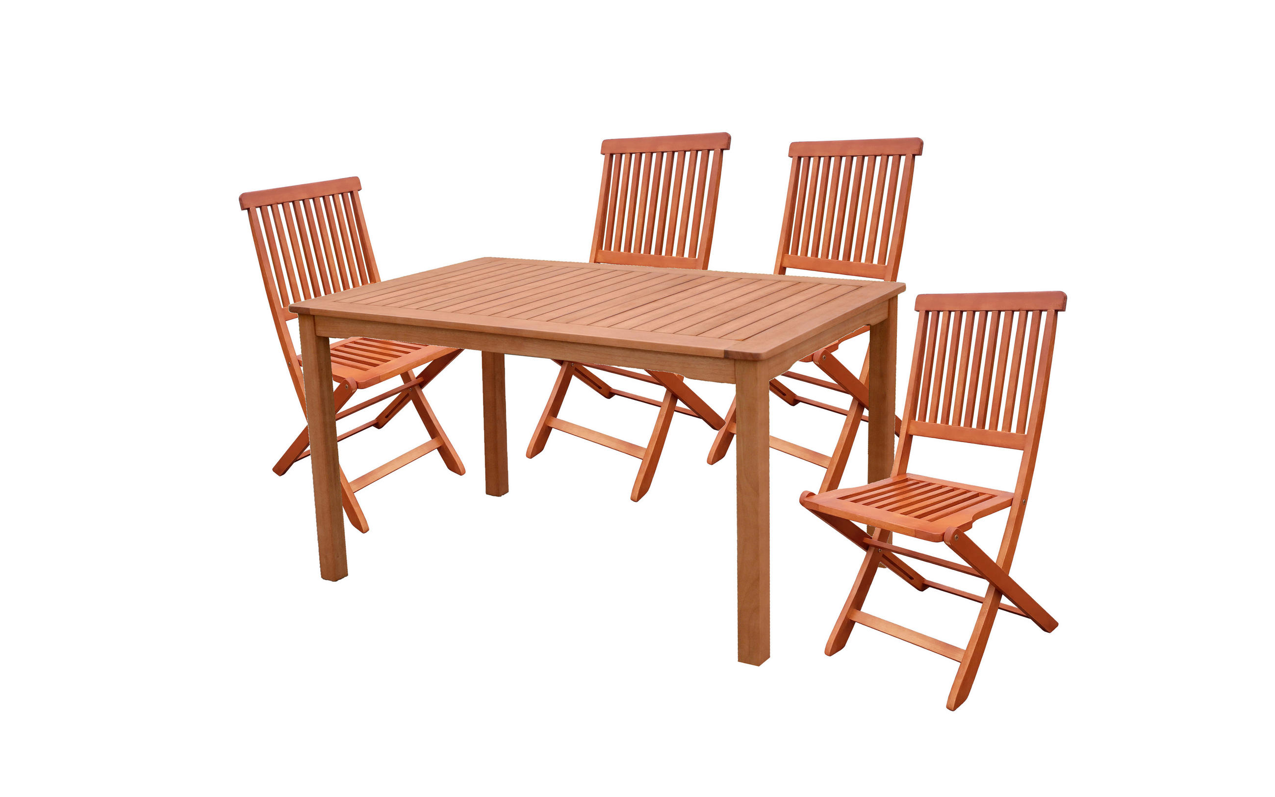 GARTENTISCHGRUPPE Eukalyptusholz Hartholz  - Eukalyptusholzfarben, Basics, Holz - Gardenson