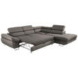 ECKSOFA in Webstoff Creme, Grau  - Creme/Grau, Design, Textil/Metall (280/235cm) - Hom`in