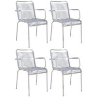 GARTENSESSEL-SET Aluminium Alufarben, Grau  - Alufarben/Grau, Design, Kunststoff/Metall (57/85/57cm) - FIAM