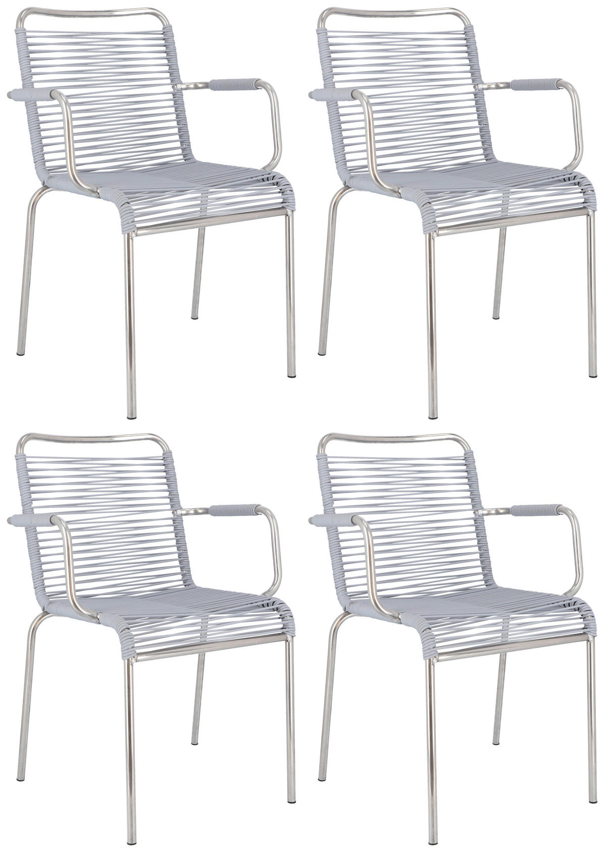 GARTENSESSEL-SET Aluminium Alufarben, Grau  - Alufarben/Grau, Design, Kunststoff/Metall (57/85/57cm) - FIAM