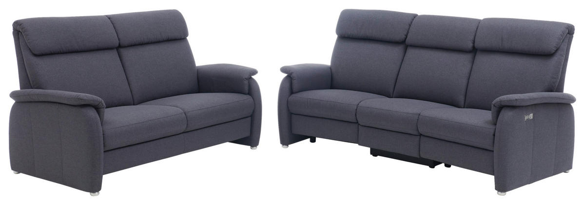 TRAPEZSOFA Flachgewebe Anthrazit  - Anthrazit, KONVENTIONELL, Textil (222/107/102cm) - Pure Home Comfort