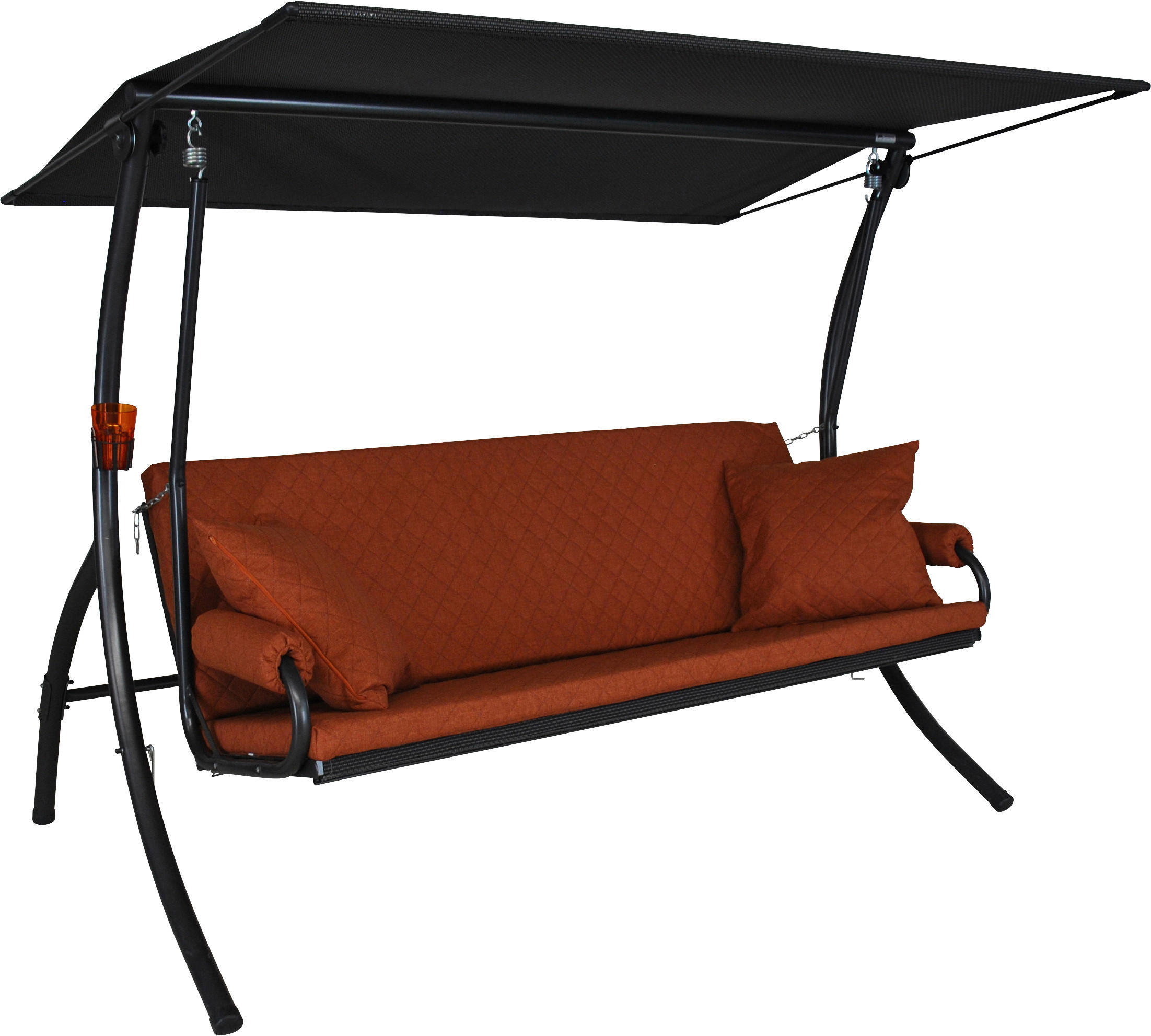 HOLLYWOODSCHAUKEL 210/160/145 cm  - Dunkelgrau/Anthrazit, Basics, Textil/Metall (210/160/145cm) - Boxxx