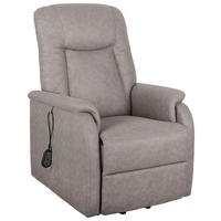 TELEVIZNÍ KŘESLO, dřevo, kov, textil, šedá - šedá/černá, Konvenční, kov/dřevo (75/111/93cm) - Cantus