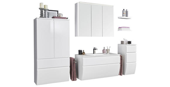 MIDISCHRANK 60/126,8/38 cm - Weiß, Basics, Glas/Holzwerkstoff (60/126,8/38cm) - Dieter Knoll