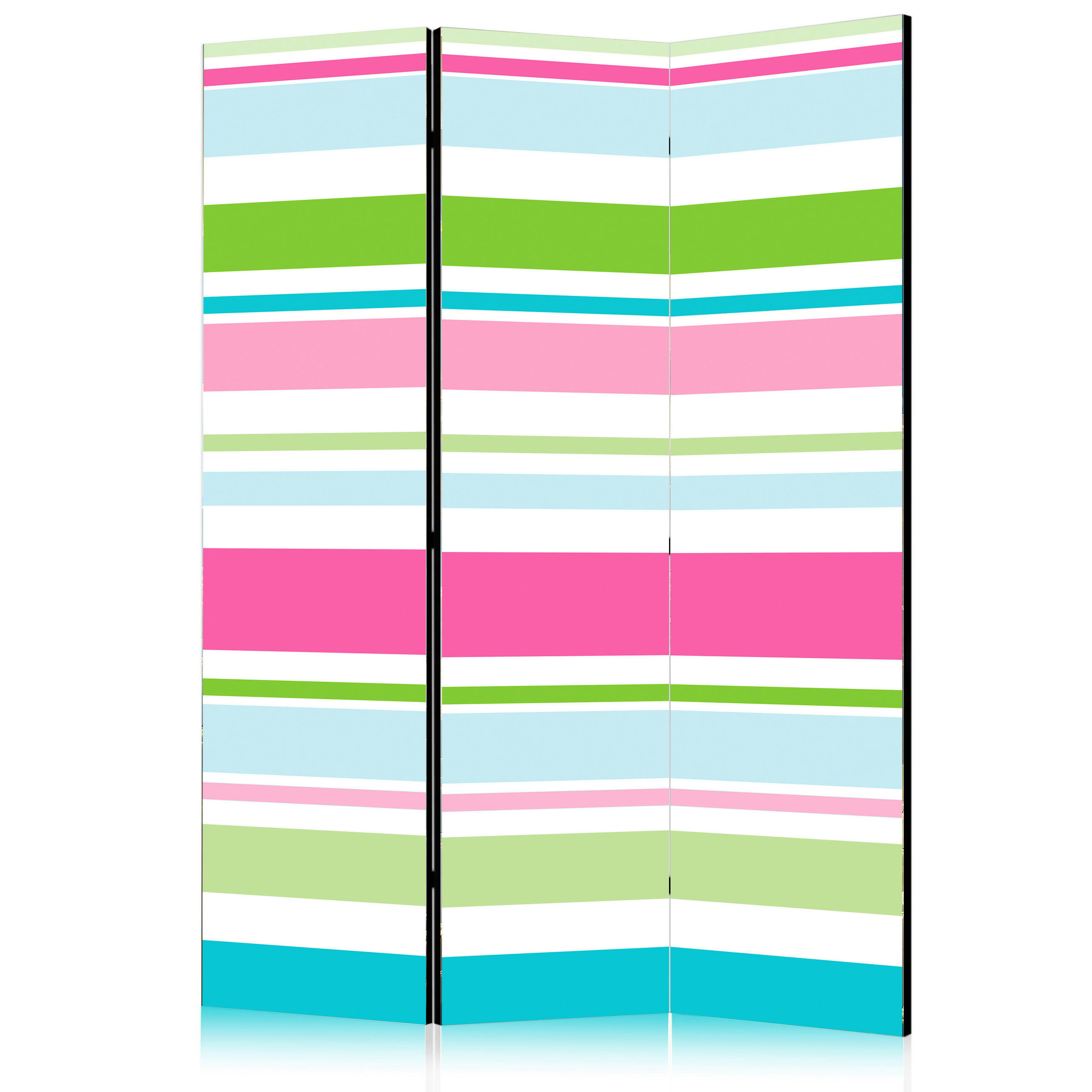 PARAVENT mit 3  Flügel - Türkis/Multicolor, Basics, Holz/Textil (135/172/3cm) - artgeist