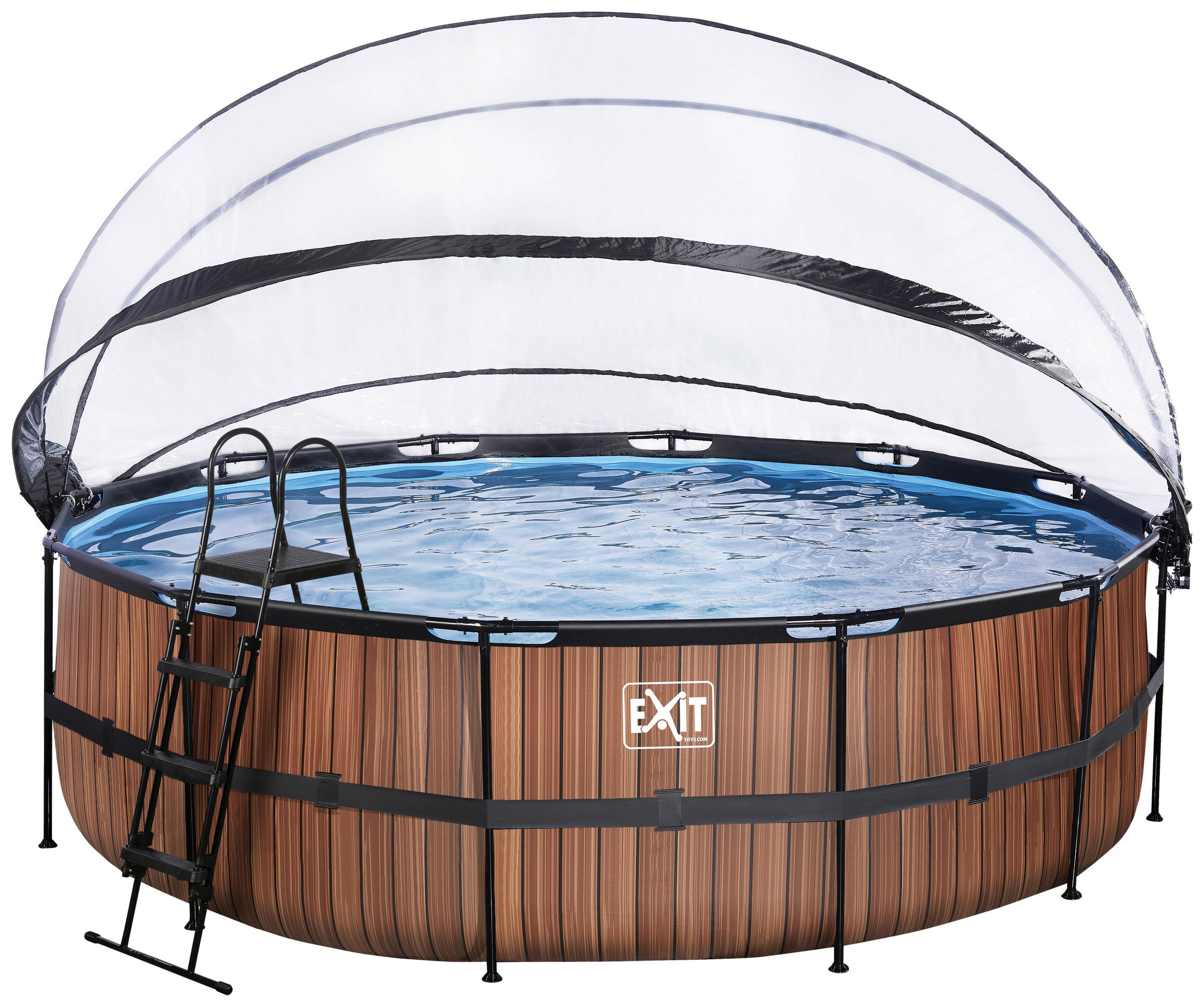 POOL-SET WOOD 488/122 cm  - Braun, KONVENTIONELL, Metall (488/122cm) - EXIT Toys