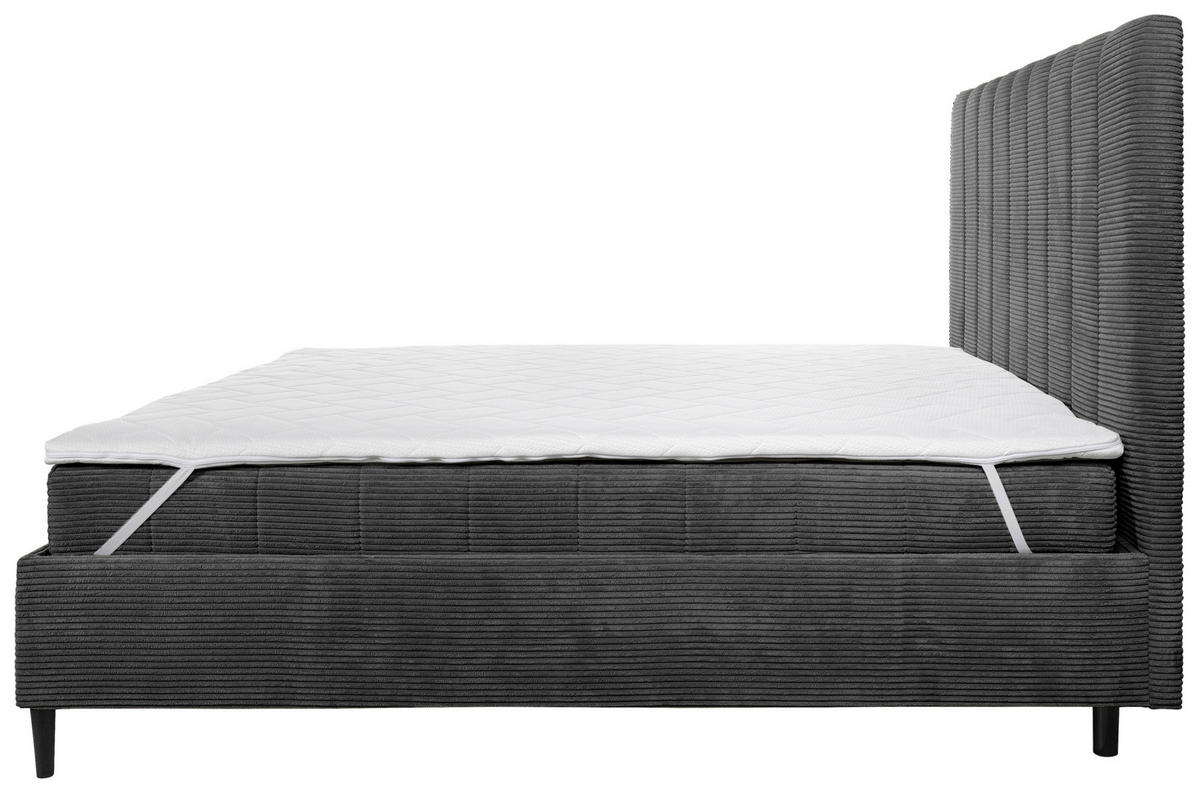 POLSTERBETT Matratze, Lattenrost 180/200 cm  in Grau  - Creme/Schwarz, LIFESTYLE, Holz/Textil (180/200cm) - Livetastic