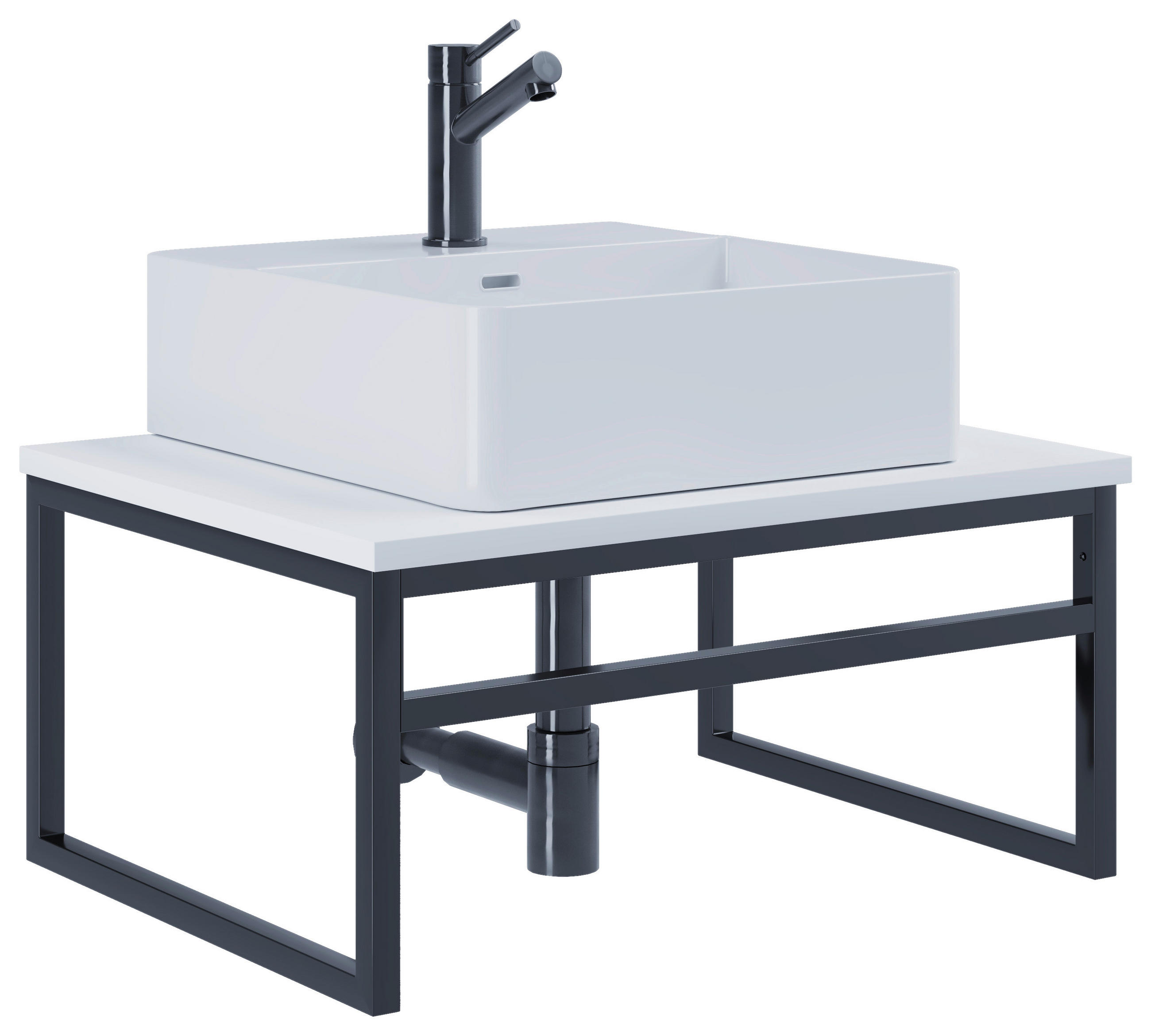 WASCHTISCHKOMBI 60 cm  - Schwarz/Weiß, MODERN, Keramik/Holzwerkstoff (60cm) - MID.YOU