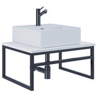 TVÄTTSTÄLL MED KOMMOD 60 cm  - vit/svart, Modern, metall/trämaterial (60cm) - MID.YOU
