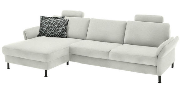 ECKSOFA  in Chenille, Flachgewebe Naturfarben  175/316 cm  - Schwarz/Naturfarben, Design, Textil/Metall (175/316cm) - Dieter Knoll