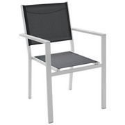STAPELSESSEL Aluminium - Weiß/Grau, Design, Textil/Metall (55/86/61cm) - Ambia Garden