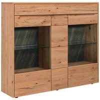 HIGHBOARD Buchefarben  154,4/133/39,5 cm  - Buchefarben, Natur, Glas/Holz (154,4/133/39,5cm) - Valdera