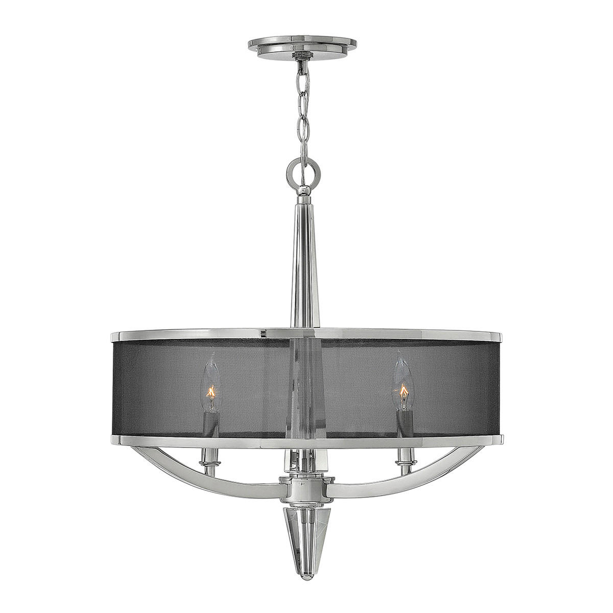 HÄNGELEUCHTE 53.9/67.3 cm    - Nickelfarben, Konventionell, Glas/Metall (53.9/67.3cm) - Elstead Lighting