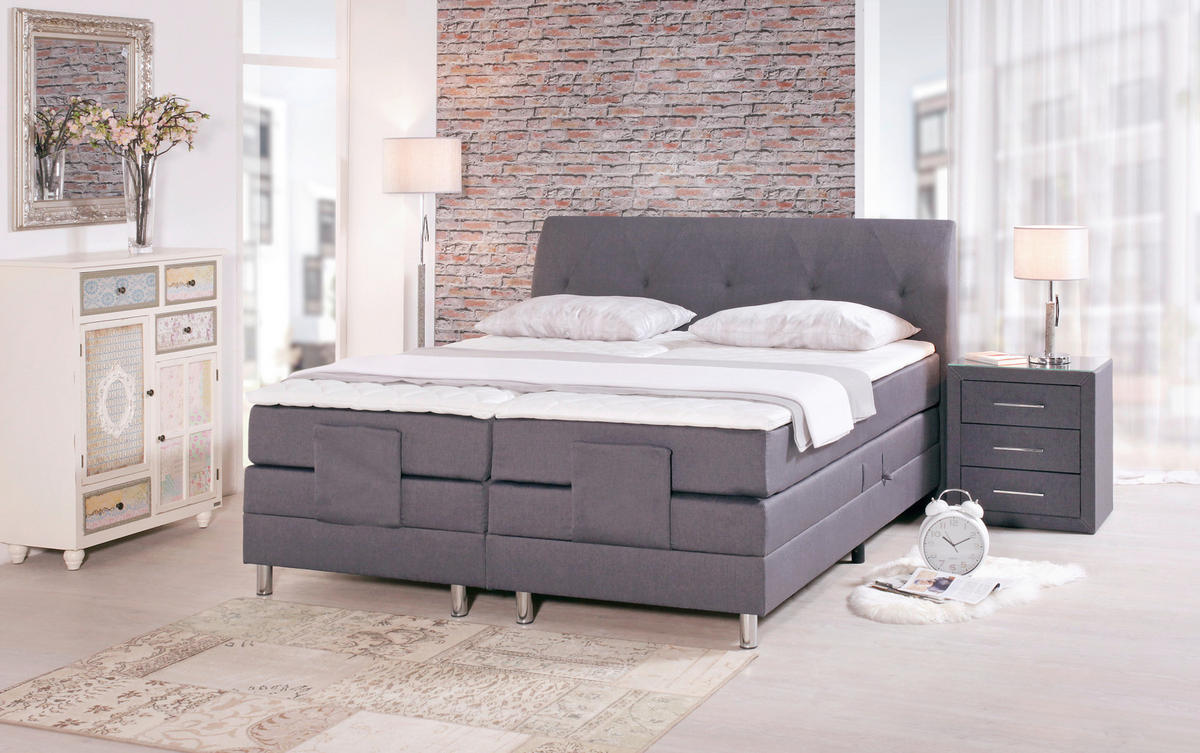 POSTELJA BOXSPRING 180 cm   x 200 cm  , tekstil  - barve kroma, Design, tekstil (180/200cm) - Xora