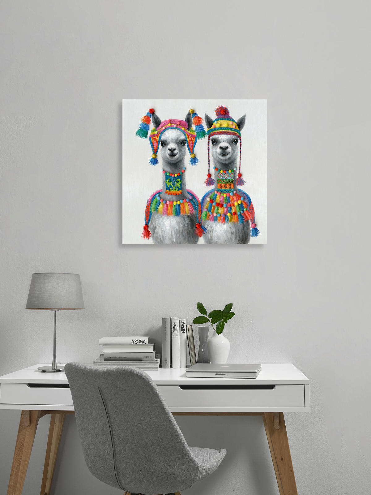 KUNSTDRUCK Tiere 85/85 cm  - Multicolor/Naturfarben, Trend, Holz/Kunststoff (85/85cm) - Monee