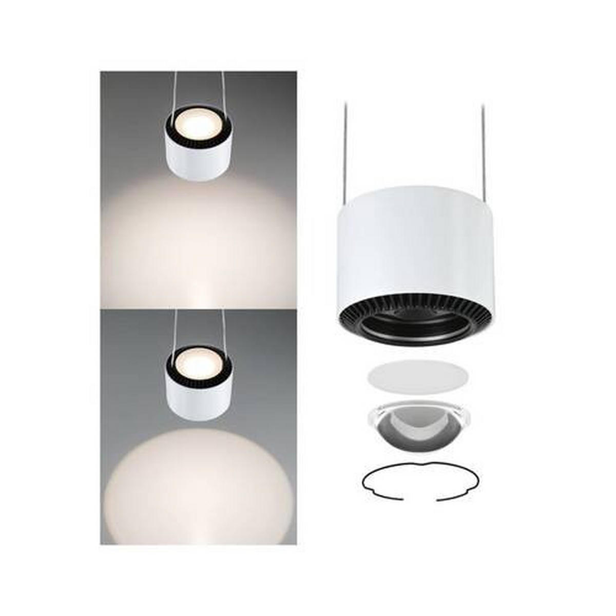 SCHIENENSYSTEM-HÄNGELEUCHTE URail 9,8/8,5 cm   - Weiß, Basics, Metall (9,8/8,5cm) - Paulmann